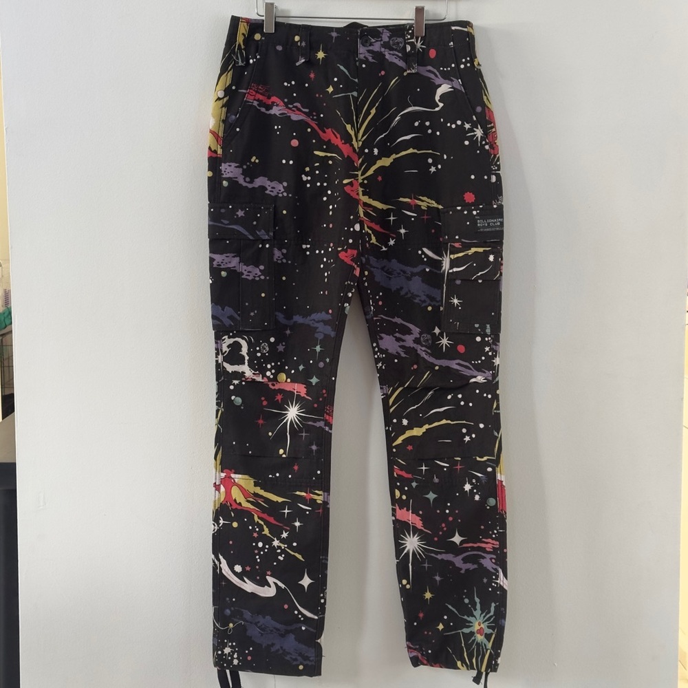 Billionaire Boys Club Black Space-Print Cargo Pants